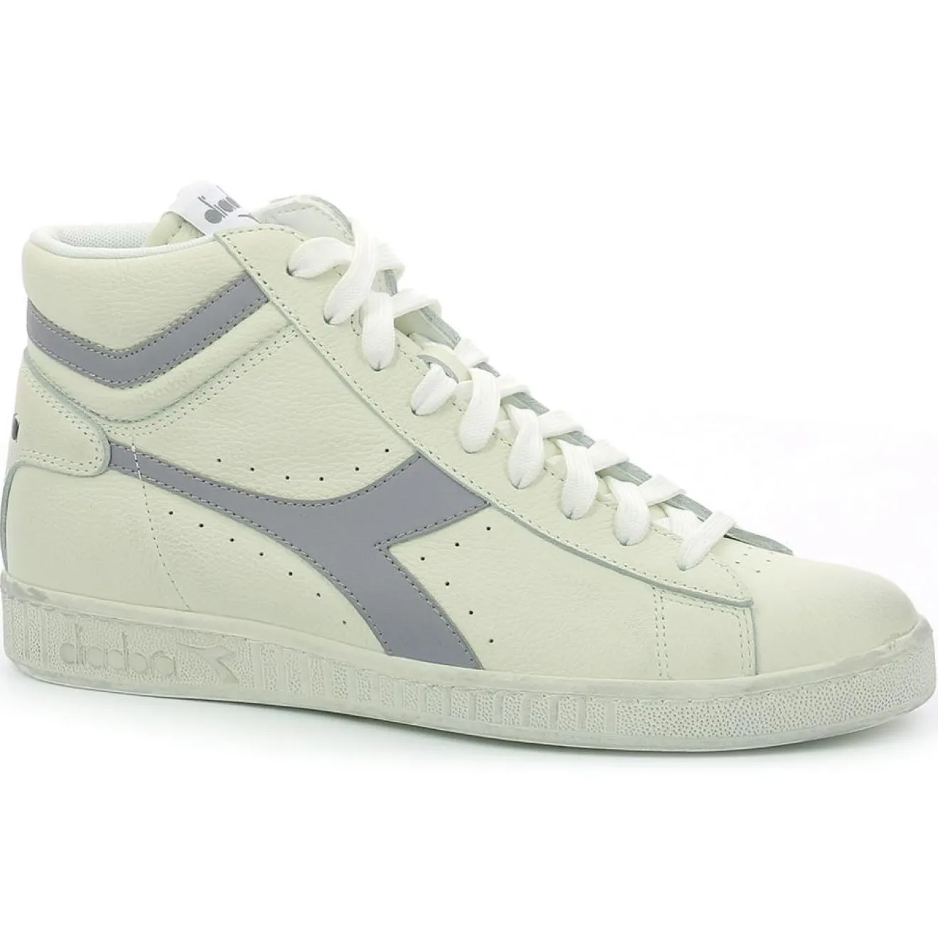 Femme Diadora Baskets en Cuir Game L Hi Waxed blanc/gris