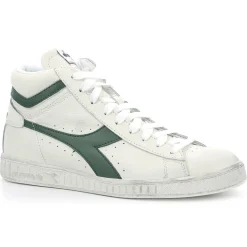 Homme Diadora Baskets en Cuir Game L Hi Waxed blanc/vert