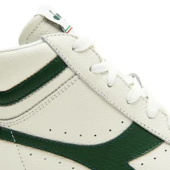 Homme Diadora Baskets en Cuir Game L Hi Waxed blanc/vert