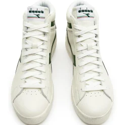 Homme Diadora Baskets en Cuir Game L Hi Waxed blanc/vert