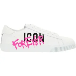 Femme Dsquared2 Baskets en Cuir Icon blanches