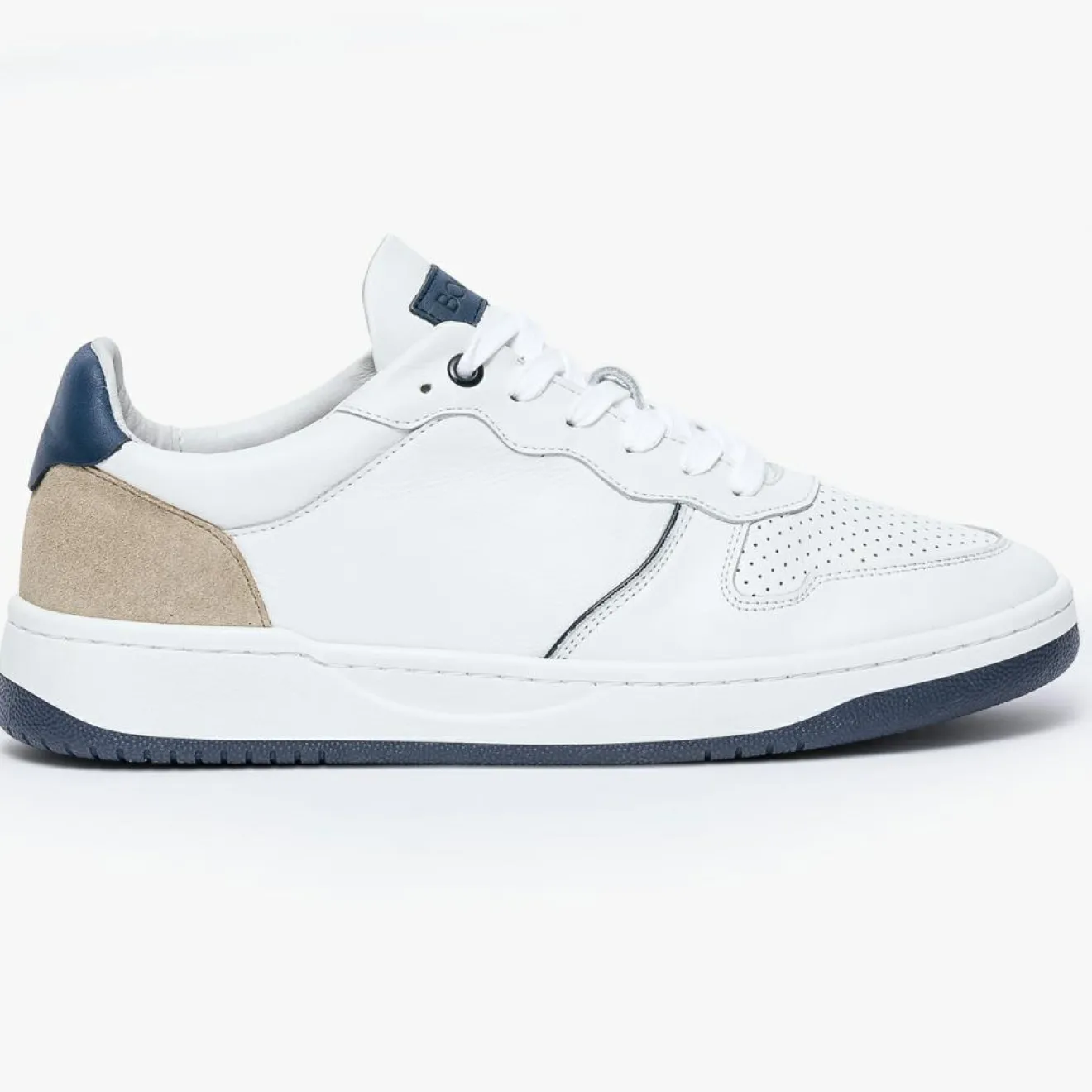Bocage Baskets en Cuir Kadapa blanc/beige/bleu