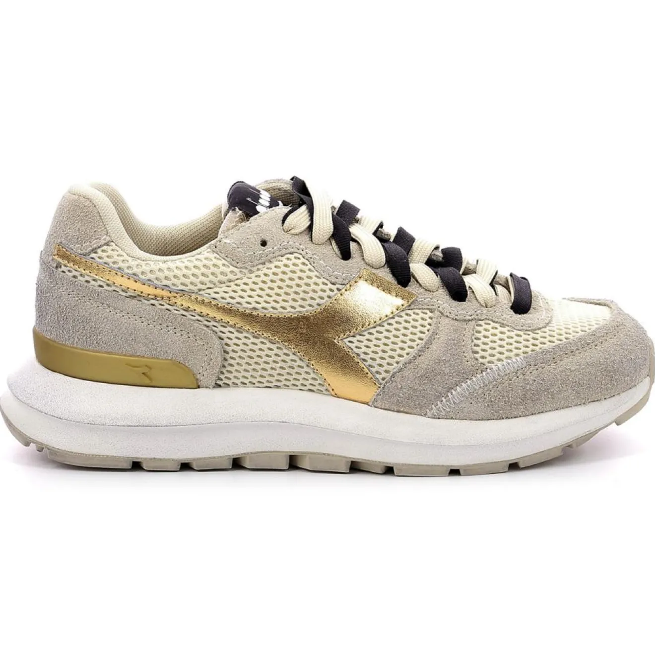 Diadora Baskets en Cuir Kmaro 42 Metal taupe/doré