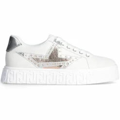 Femme Liu-Jo Baskets en Cuir Lovely écrues