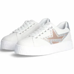 Femme Liu-Jo Baskets en Cuir Lovely écrues