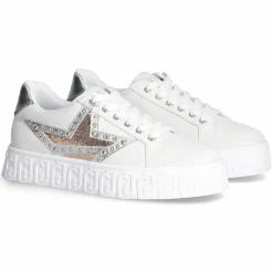 Femme Liu-Jo Baskets en Cuir Lovely écrues