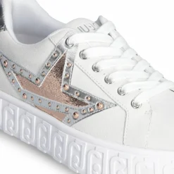 Femme Liu-Jo Baskets en Cuir Lovely écrues