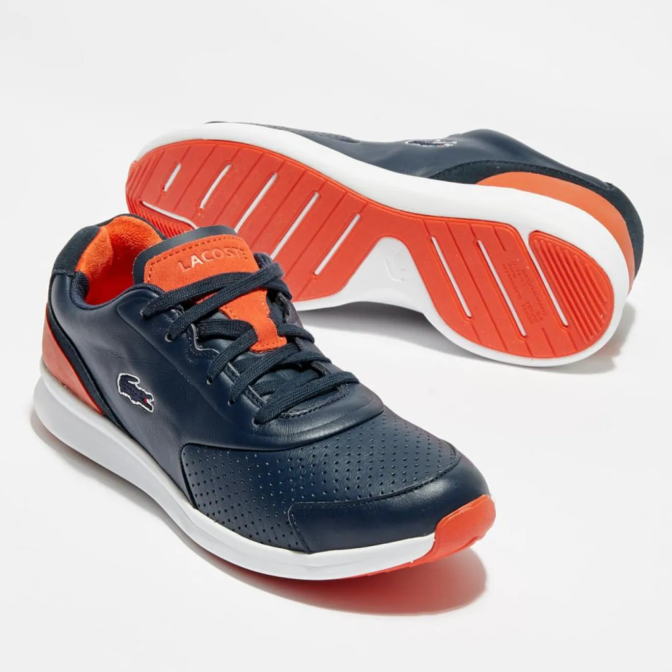 Sale Lacoste Baskets en Cuir Ltr.01 317 1 bleu marine/rouge