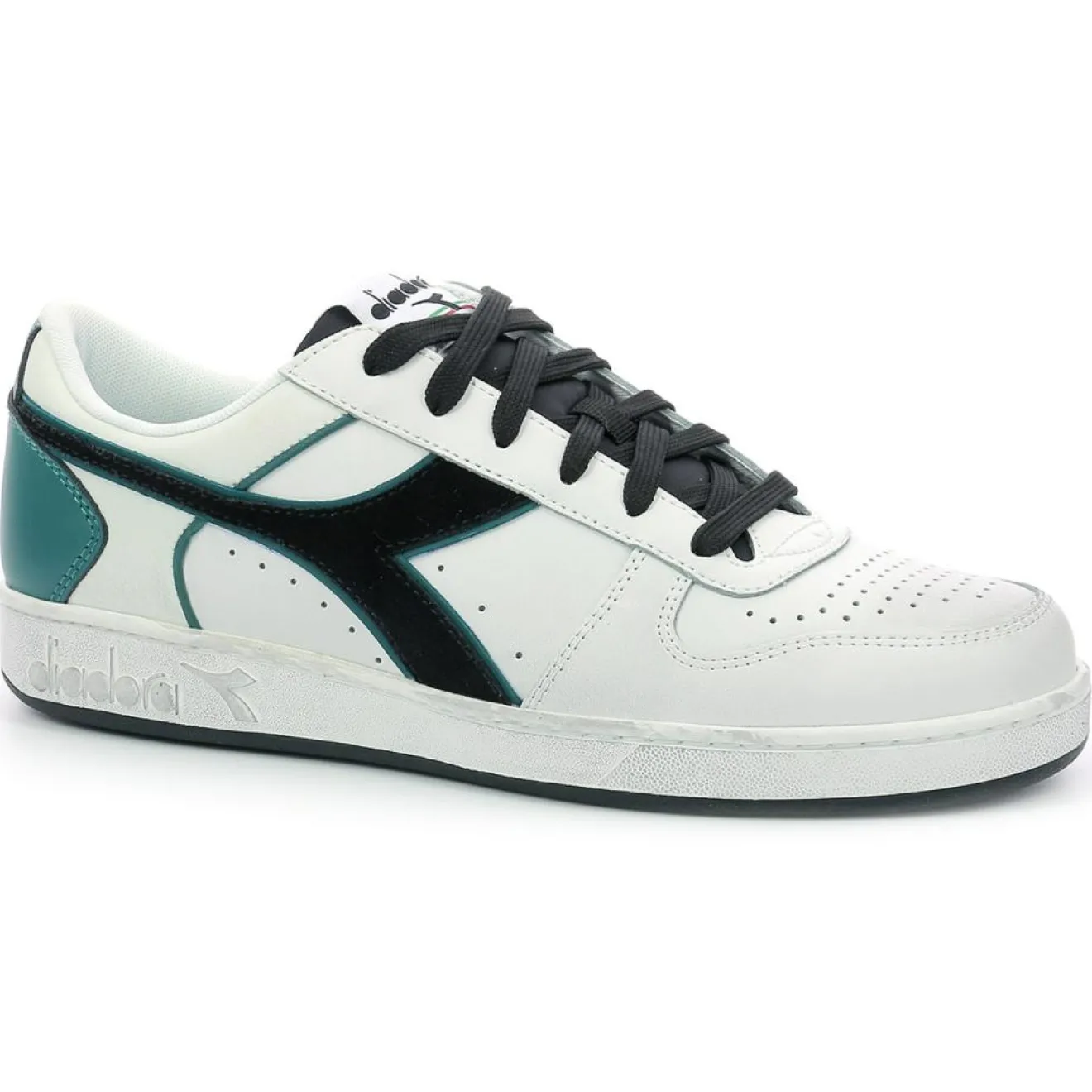 Femme Diadora Baskets en Cuir Magic Bas Low I blanc/pacifique