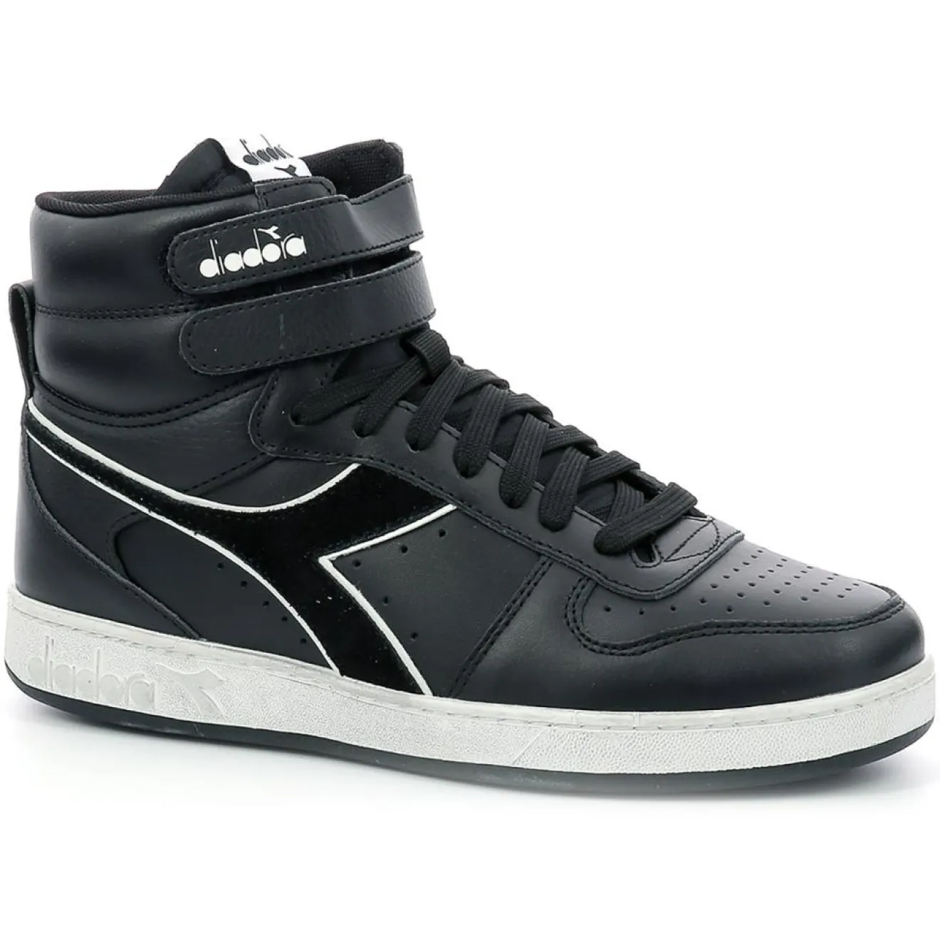 Femme Diadora Baskets en Cuir Magic Bas Mid I noires