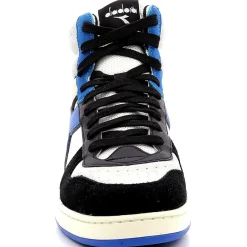 Sale Diadora Baskets en Cuir Magic Baske Mi blanc/bleu/noir