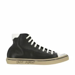 Best Saint Laurent Baskets en cuir Malibu noires