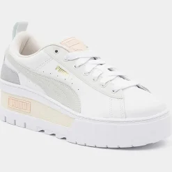 Femme Puma Baskets en Cuir Mayze blanches