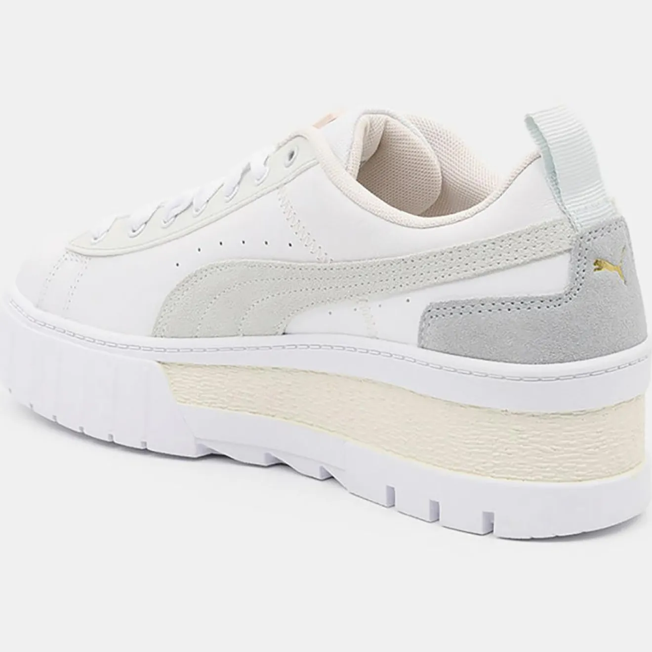 Femme Puma Baskets en Cuir Mayze blanches