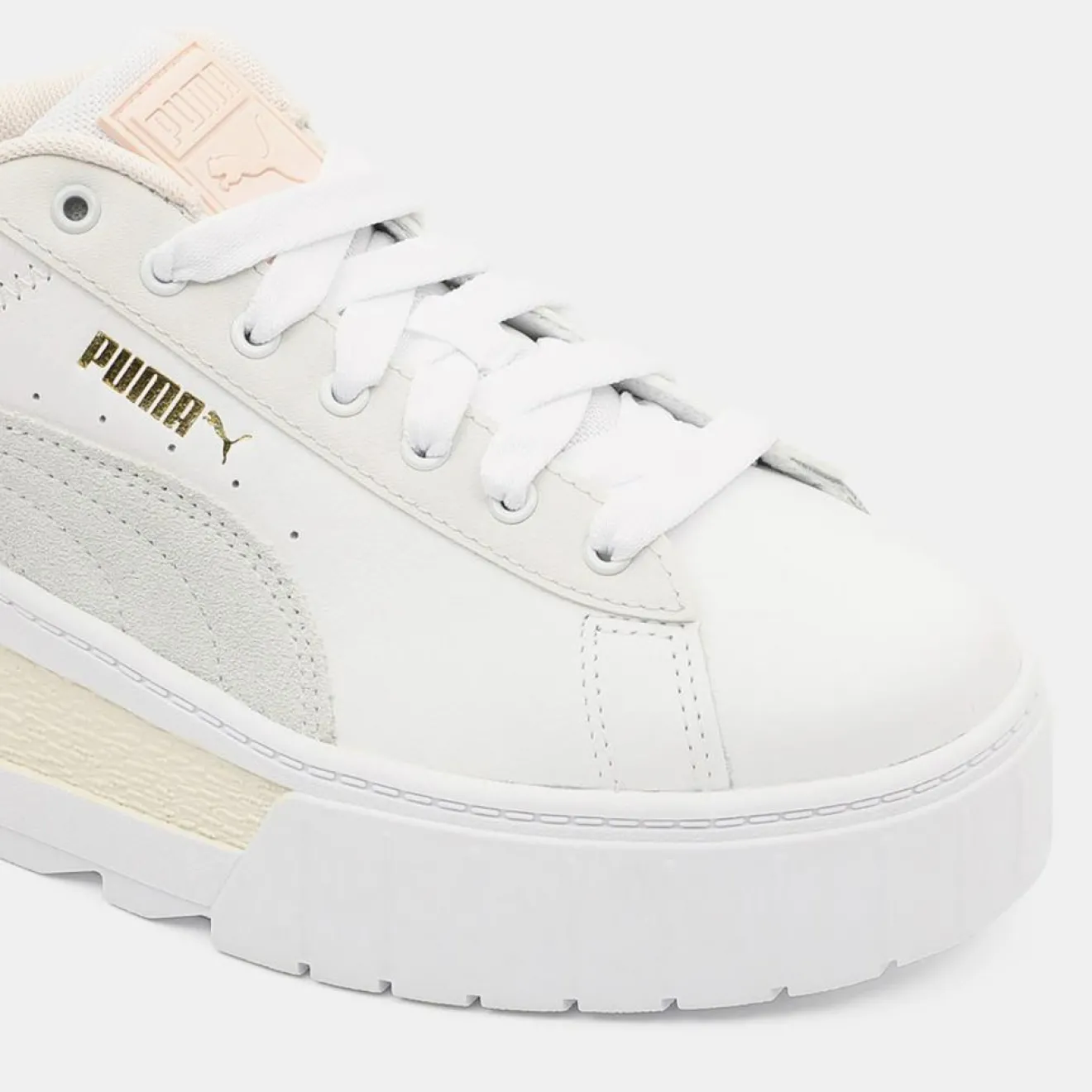 Femme Puma Baskets en Cuir Mayze blanches