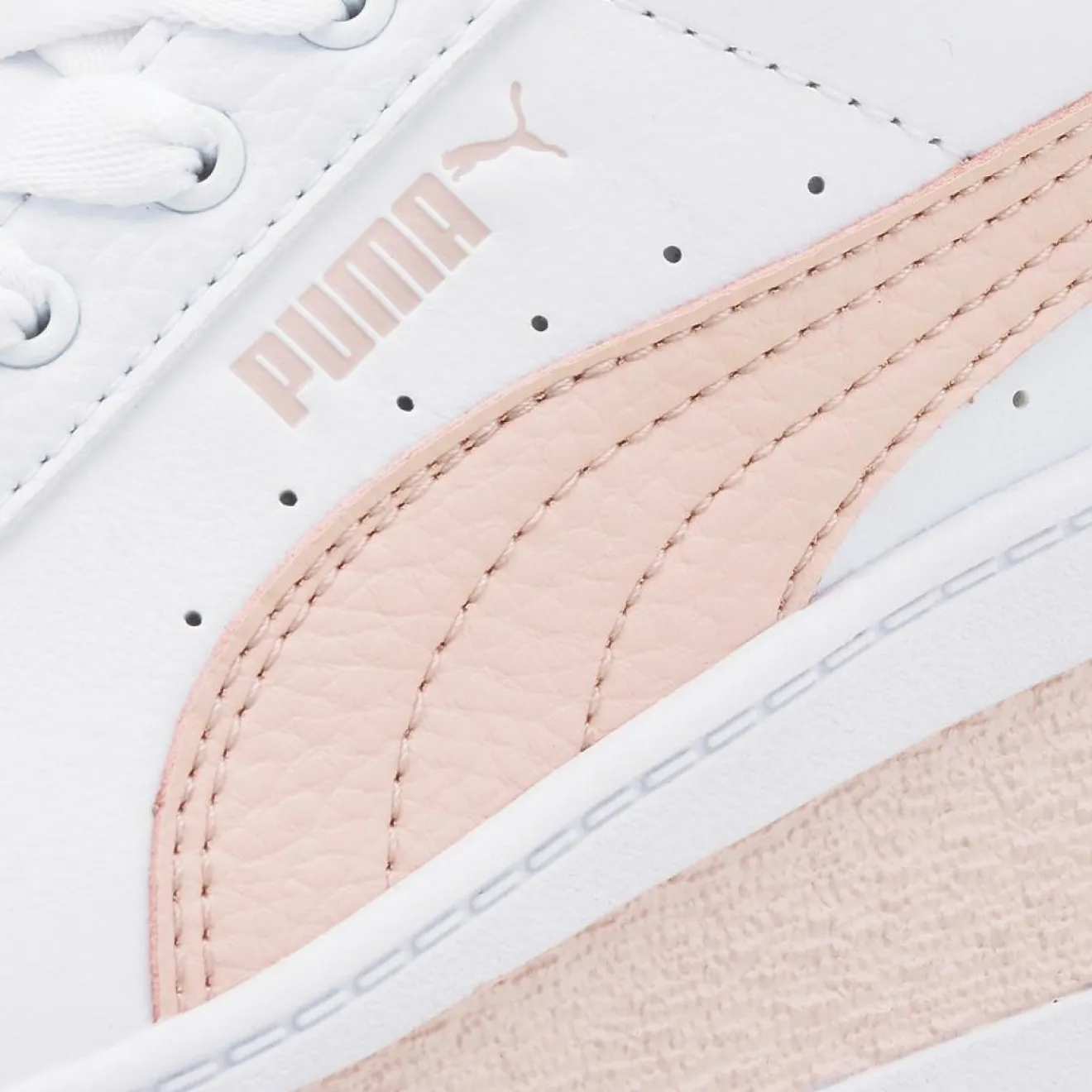 Hot Puma Baskets en Cuir Mayze blanc/rose