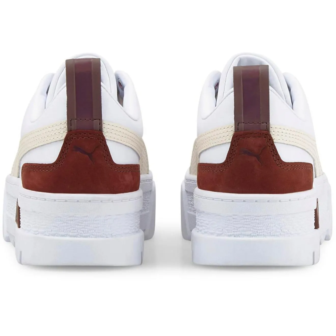 Femme Puma Baskets en Cuir Mayze Luxe blanc/bordeaux