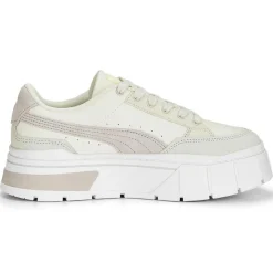 Clearance Puma Baskets en Cuir Mayze Stack Luxe blanc/beige