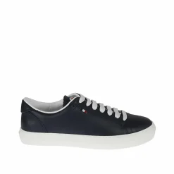 Homme Moncler Baskets en cuir Monaco bleues