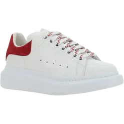 New Alexander McQueen Baskets en Cuir Oversized blanc/rouge