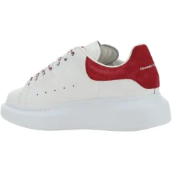 New Alexander McQueen Baskets en Cuir Oversized blanc/rouge