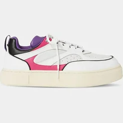 New Eytys Baskets en Cuir Sidney blanc/rose