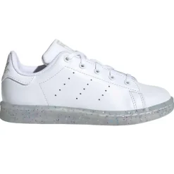 Enfant Adidas Baskets en Cuir Stan Smith Paillettes blanches
