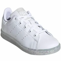 Enfant Adidas Baskets en Cuir Stan Smith Paillettes blanches