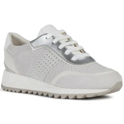 Clearance Geox Baskets en Cuir Tabelya blanc cassé/gris