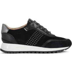 Femme Geox Baskets en Cuir Tabelya noir/métallique