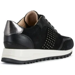 Femme Geox Baskets en Cuir Tabelya noir/métallique