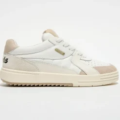 Clearance Palm Angels Baskets en Cuir University blanc/beige