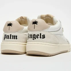 Clearance Palm Angels Baskets en Cuir University blanc/beige