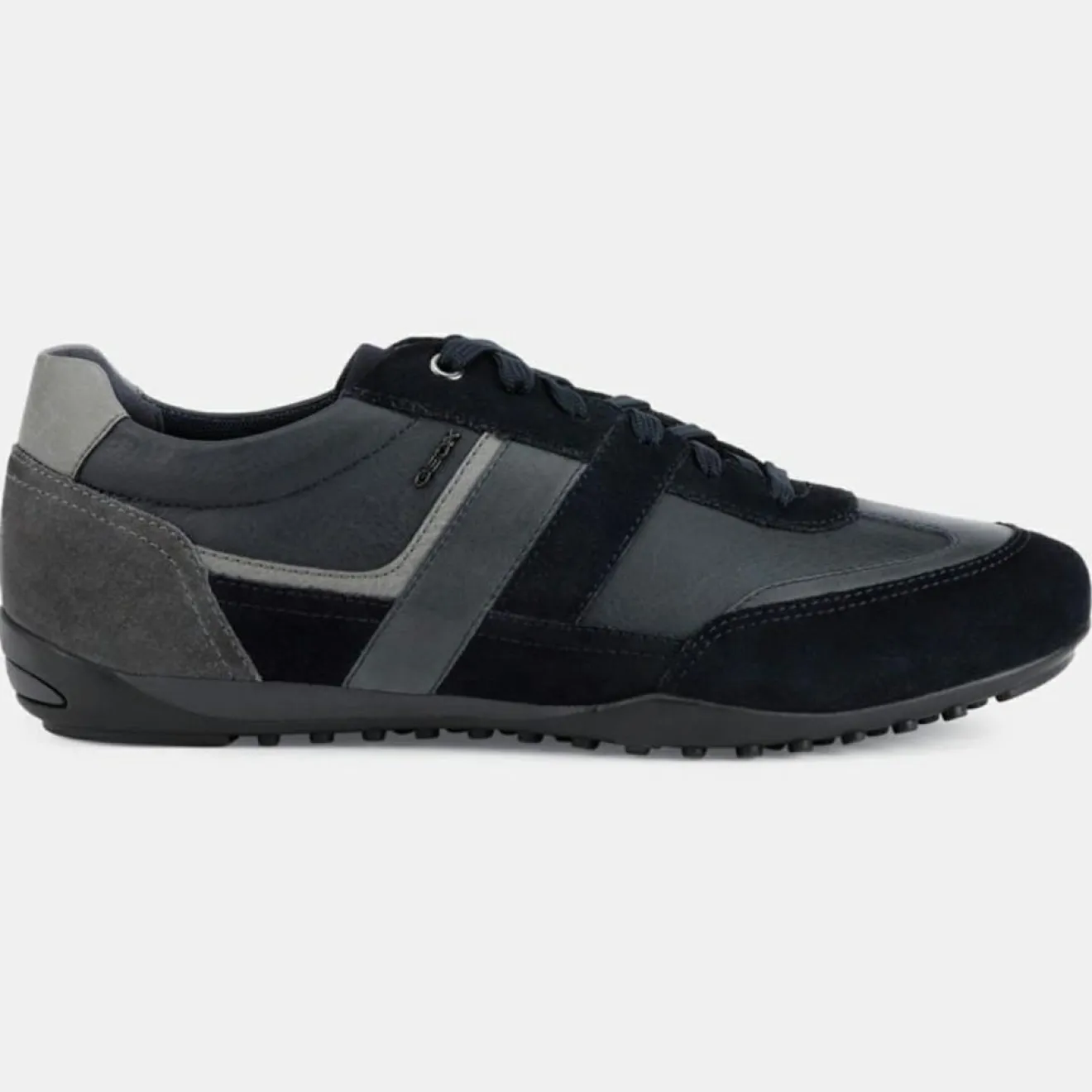 Homme Geox Baskets en Cuir Wells bleu/gris