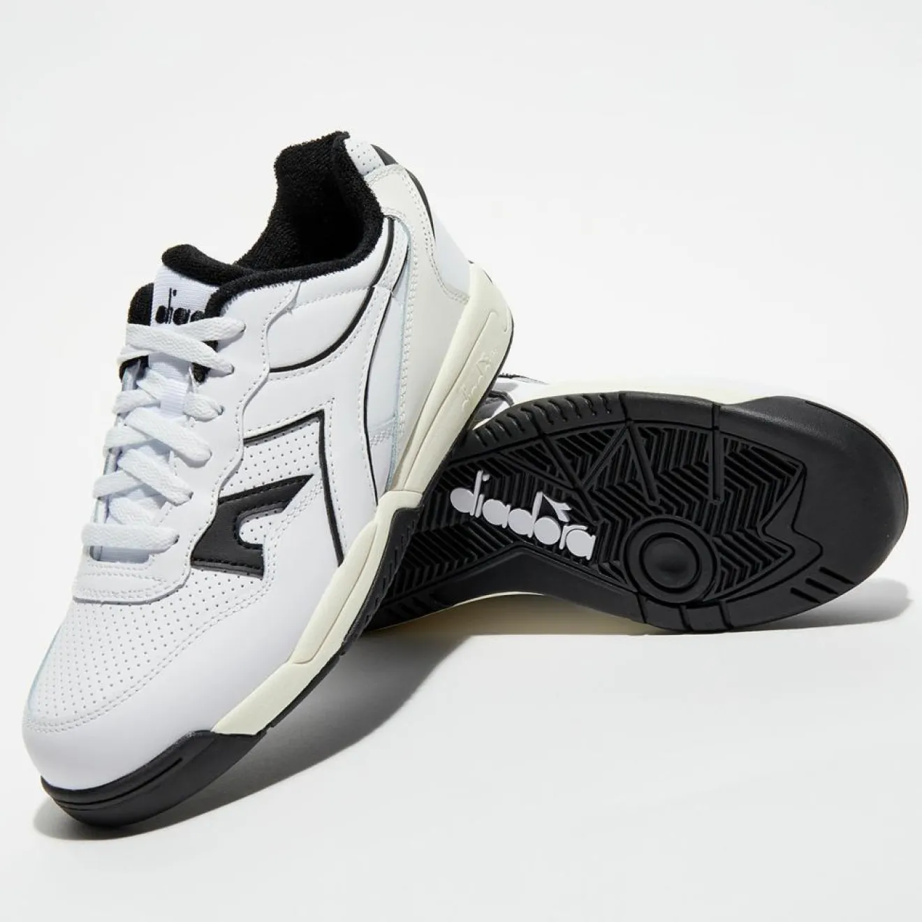 Homme Diadora Baskets en Cuir Winner blanc/gris