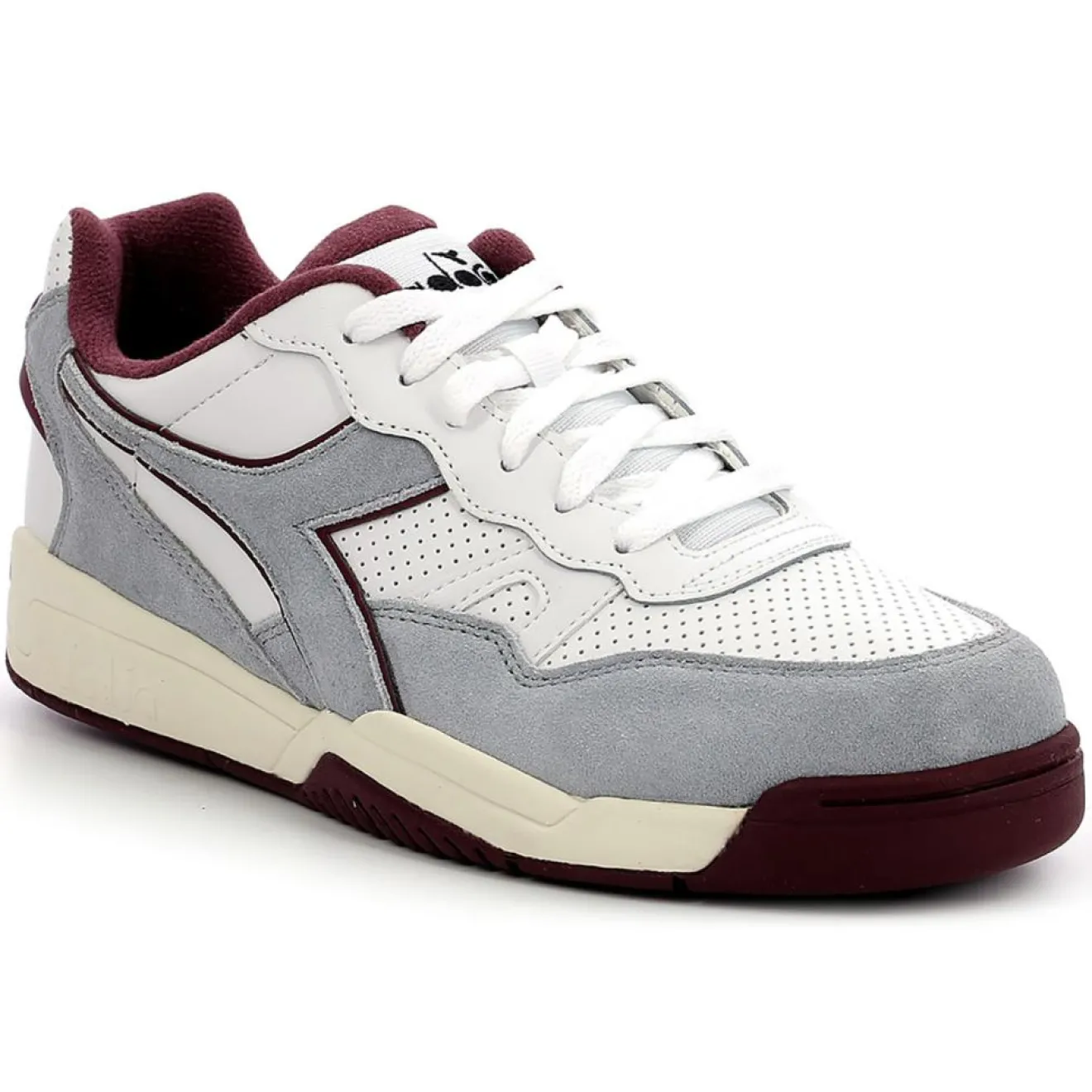 Homme Diadora Baskets en Cuir Winner Sl gris/blanc/rouge