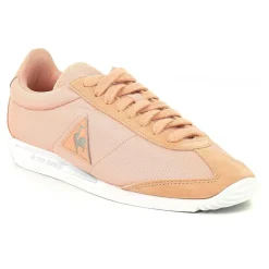 Femme Le Coq Sportif Baskets en Toile & Velours de Cuir Quartz rose/argenté