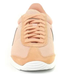 Femme Le Coq Sportif Baskets en Toile & Velours de Cuir Quartz rose/argenté