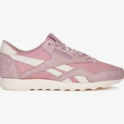 Discount Reebok Baskets en Velours de Cuir & Mesh Cl Nylon J4 roses