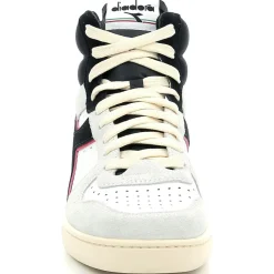 Homme Diadora Baskets en Velours de Cuir Magic B blanc/noir