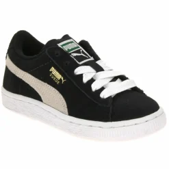 Enfant Puma Baskets en Velours de Cuir à lacets noires