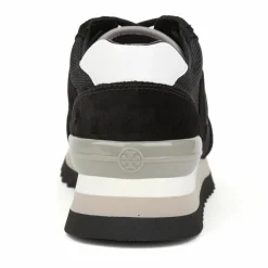 Best Tory Burch Baskets en Velours de Cuir Sawtooth noir/gris/blanc