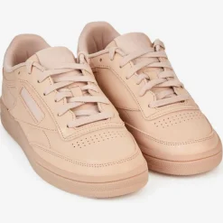 Femme Reebok Baskets en Velours de Cuir Club C 85 Suede J4 rose clair