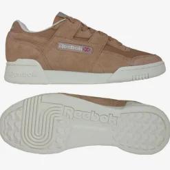 Sale Reebok Baskets en Velours de Cuir Workout Lo Plus Cn3835 beiges