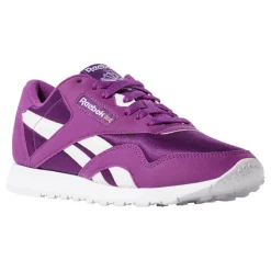 Femme Reebok Baskets en Velours de Cuir et Mesh Classic Nylon violettes