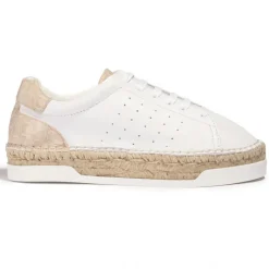 Femme Canal Saint Martin Baskets espadrilles en Cuir Lancry blanc/sable