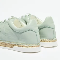 New Canal Saint Martin Baskets espadrilles en Cuir Lancry vertes