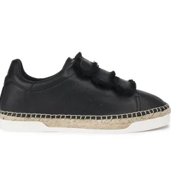 Hot Canal Saint Martin Baskets espadrilles en Cuir Wonder Patty noires
