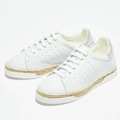 Femme Canal Saint Martin Baskets espadrilles en Cuir Lancry blanc/argenté