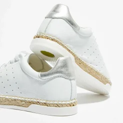 Femme Canal Saint Martin Baskets espadrilles en Cuir Lancry blanc/argenté